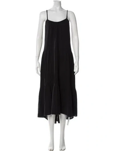 Pre-owned Xirena Scoop Neck Long Dress In Black