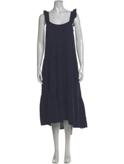 Pre-owned Xirena Scoop Neck Long Dress In Blue