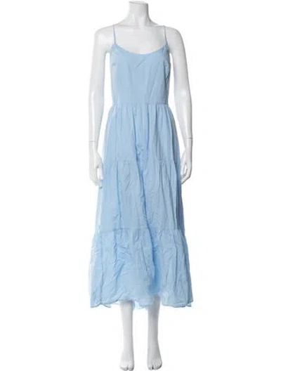 Pre-owned Xirena Scoop Neck Long Dress In Blue