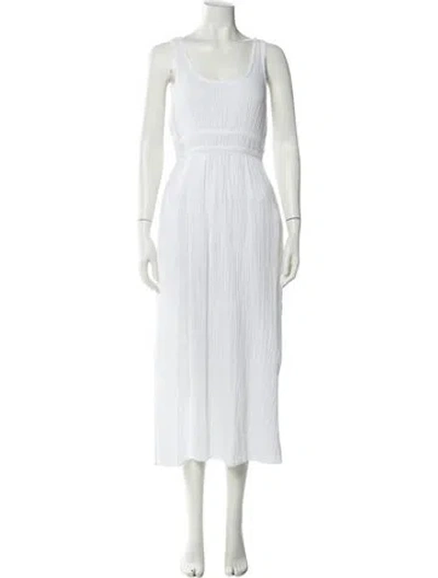 Pre-owned Xirena Scoop Neck Long Dress In White