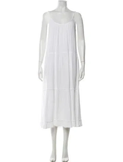 Pre-owned Xirena Scoop Neck Long Dress In White