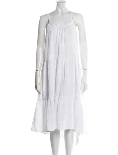Pre-owned Xirena Scoop Neck Long Dress In White
