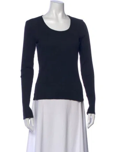 Pre-owned Xirena Scoop Neck Long Sleeve Top In Blue