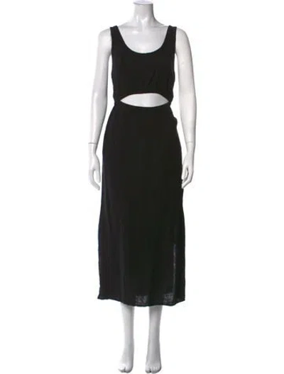 Pre-owned Xirena Scoop Neck Midi Length Dress In Black