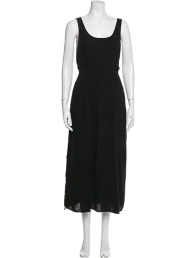 Pre-owned Xirena Scoop Neck Midi Length Dress In Black