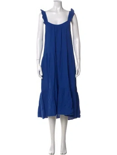 Pre-owned Xirena Scoop Neck Midi Length Dress In Blue