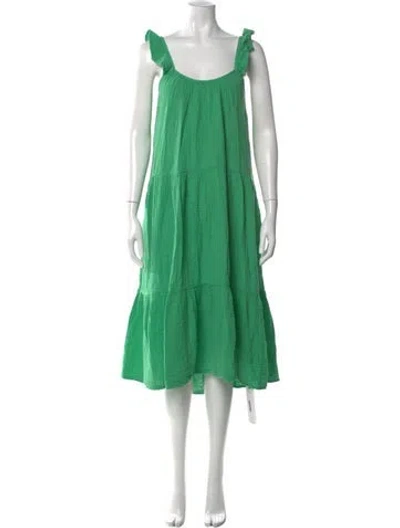 Pre-owned Xirena Scoop Neck Midi Length Dress In Green