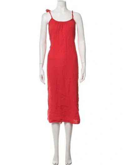 Pre-owned Xirena Scoop Neck Midi Length Dress In Orange