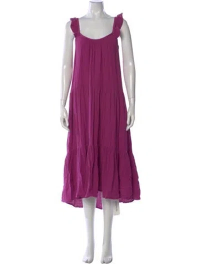 Pre-owned Xirena Scoop Neck Midi Length Dress In Purple