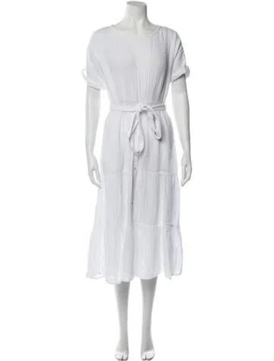 Pre-owned Xirena Scoop Neck Midi Length Dress In White