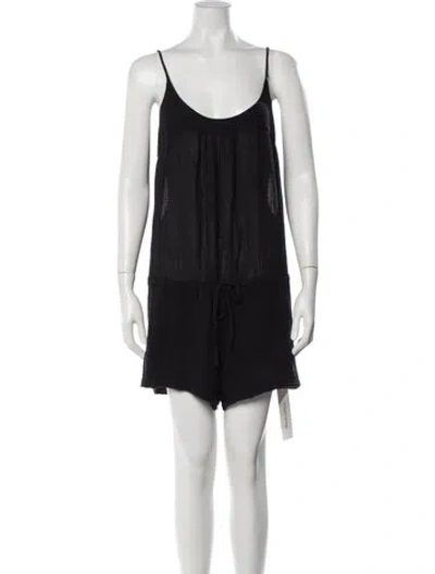Pre-owned Xirena Scoop Neck Romper In Black
