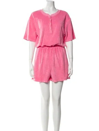 Pre-owned Xirena Scoop Neck Romper In Pink