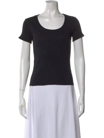 Pre-owned Xirena Scoop Neck Short Sleeve Top In Black
