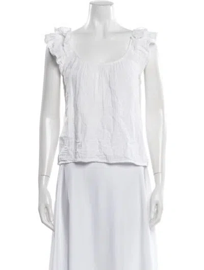 Pre-owned Xirena Scoop Neck Short Sleeve Top In White