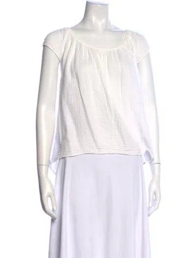 Pre-owned Xirena Scoop Neck Short Sleeve Top In White