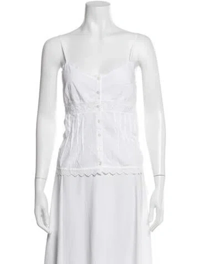 Pre-owned Xirena Scoop Neck Sleeveless Top In White