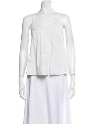 Pre-owned Xirena Scoop Neck Sleeveless Top In White