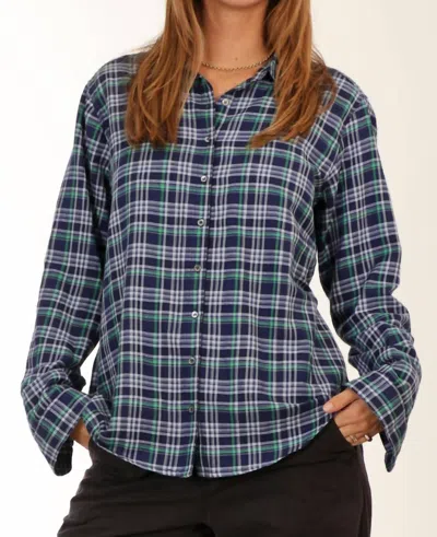 Xirena Scout Relaxed Shirt In Forest Blue Plaid In Multi