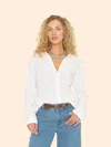 Xirena Scout Button Up Shirt Top In White In White