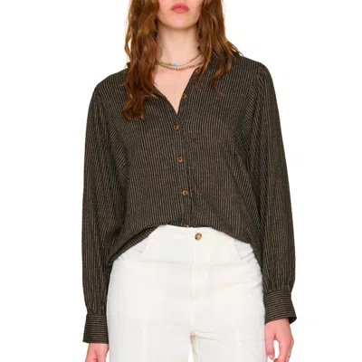 Xirena Serafina Shirt In Phantom Stripe In Grey