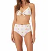 Xirena Serena Bikini Bottom In Lilac Ikat In White