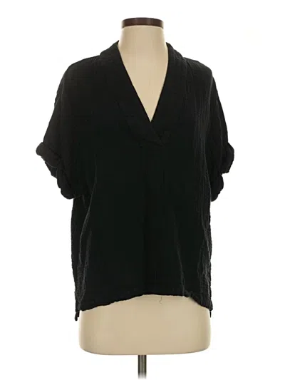 Pre-owned Xirena Short Sleeve Blouse In Black