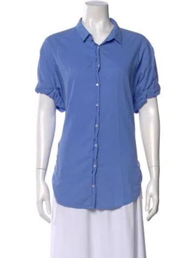 Pre-owned Xirena Short Sleeve Blouse In Blue