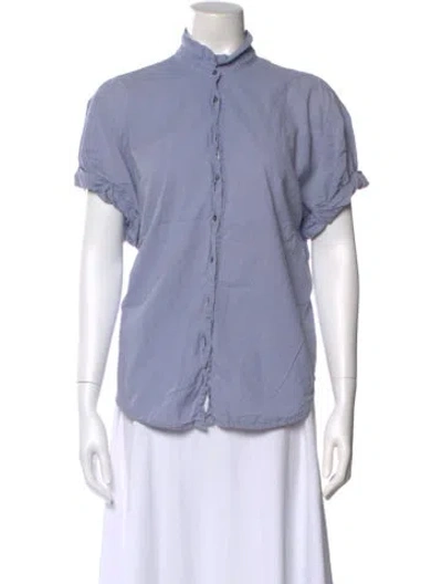 Pre-owned Xirena Short Sleeve Blouse In Blue