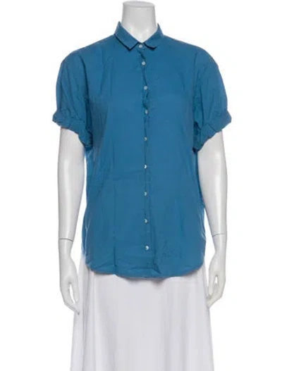 Pre-owned Xirena Short Sleeve Blouse In Blue
