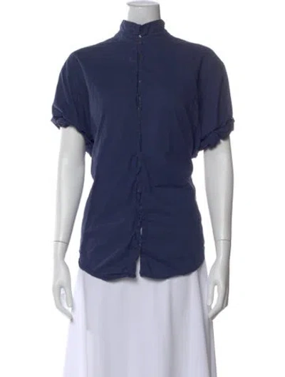 Pre-owned Xirena Short Sleeve Blouse In Blue