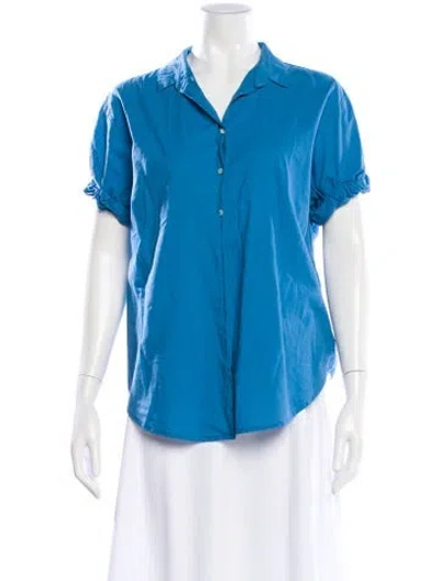 Pre-owned Xirena Short Sleeve Blouse In Blue