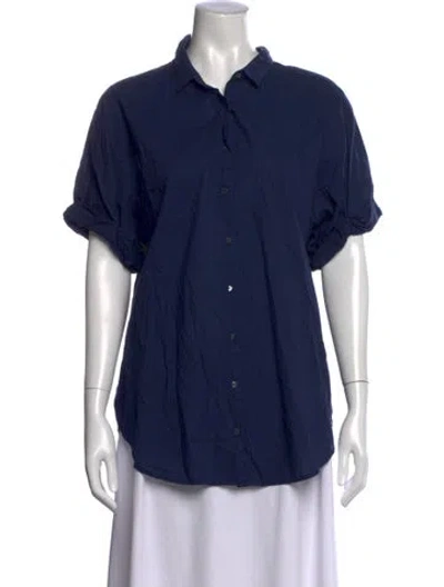 Pre-owned Xirena Short Sleeve Blouse In Blue