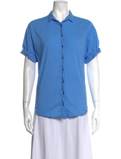 Pre-owned Xirena Short Sleeve Blouse In Blue