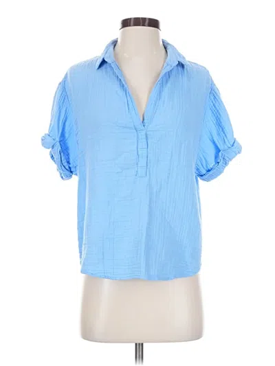 Pre-owned Xirena Short Sleeve Blouse In Blue