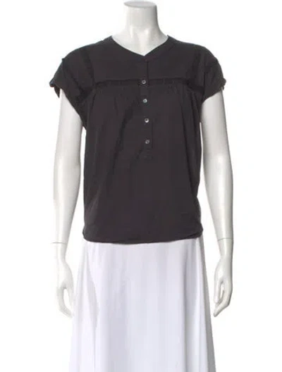 Pre-owned Xirena Short Sleeve Blouse In Gray