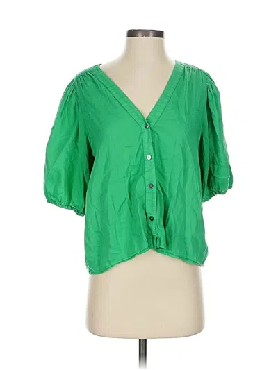 Pre-owned Xirena Short Sleeve Blouse In Green
