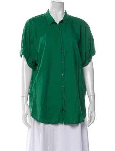 Pre-owned Xirena Short Sleeve Blouse In Green