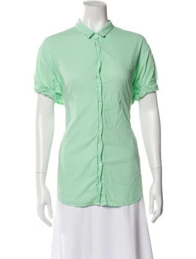 Pre-owned Xirena Short Sleeve Blouse In Green
