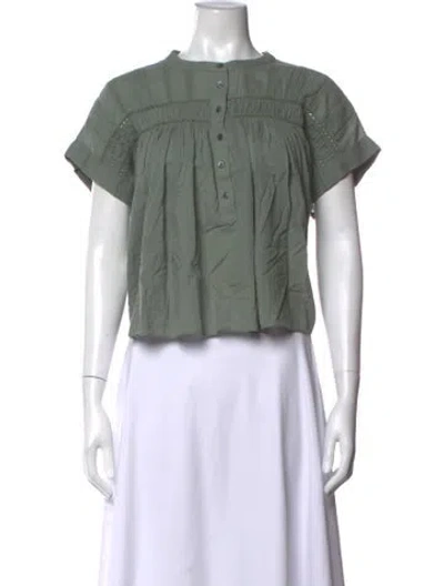 Pre-owned Xirena Short Sleeve Blouse In Green