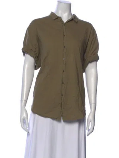 Pre-owned Xirena Short Sleeve Blouse In Green