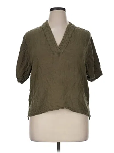 Pre-owned Xirena Short Sleeve Blouse In Green