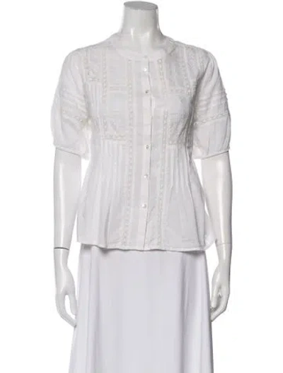 Pre-owned Xirena Short Sleeve Blouse In Neutral