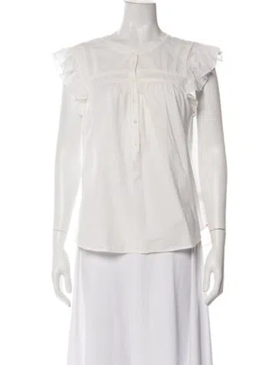 Pre-owned Xirena Short Sleeve Blouse In Neutral