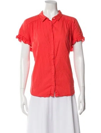 Pre-owned Xirena Short Sleeve Blouse In Orange
