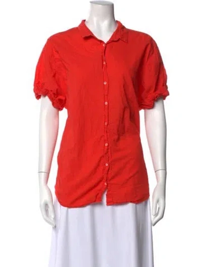 Pre-owned Xirena Short Sleeve Blouse In Orange