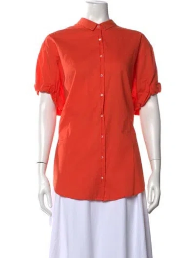 Pre-owned Xirena Short Sleeve Blouse In Orange