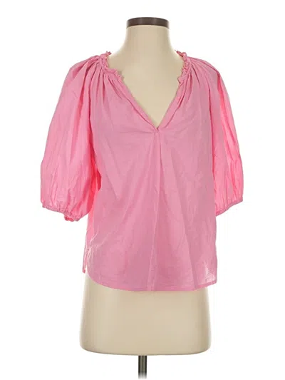 Pre-owned Xirena Short Sleeve Blouse In Pink