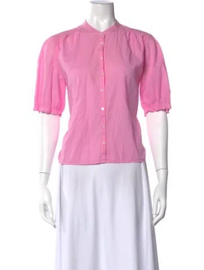 Pre-owned Xirena Short Sleeve Blouse In Pink