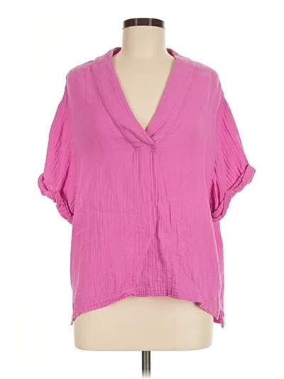 Pre-owned Xirena Short Sleeve Blouse In Pink