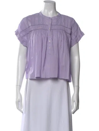 Pre-owned Xirena Short Sleeve Blouse In Purple